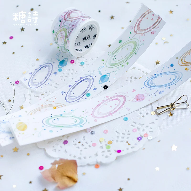 

3CM*5M Fantastic Galaxy Star Sky Masking Tape Album Scrapbooking Decor Washi Tape School Supply Stationery Decor