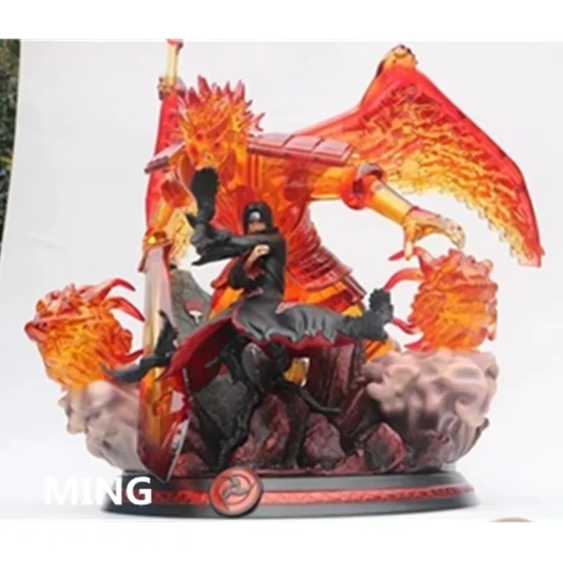 24," Статуя Наруто бюст Учиха Итачи со светодиодный светильник полноразмерная портретная смола фигурка Коллекционная модель игрушки коробка D912