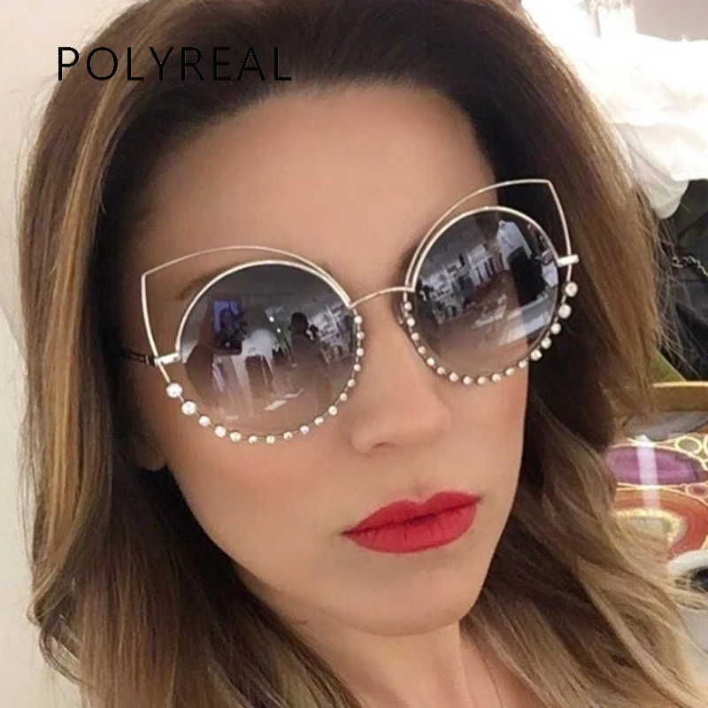 POLYREAL новые модные женские туфли со стразами кошачий глаз покрытие для