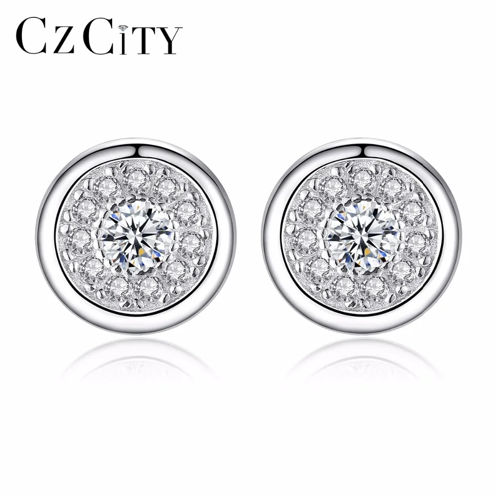 CZCITY 925 пробы сереьряные серьги гвоздики для женщин Для микро проложить