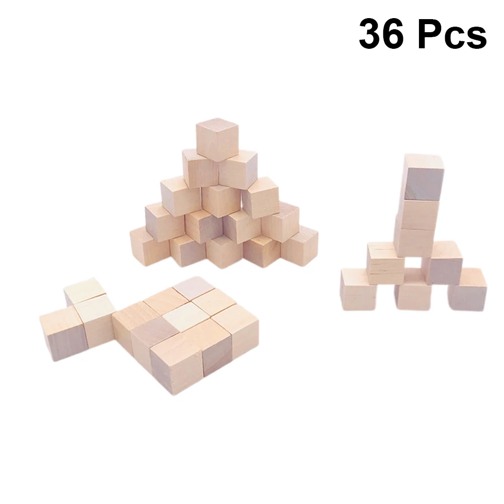 : NICEXMAS 36 ПК Cube блок легкий прочный многофункциональный небольшой деревянный куб