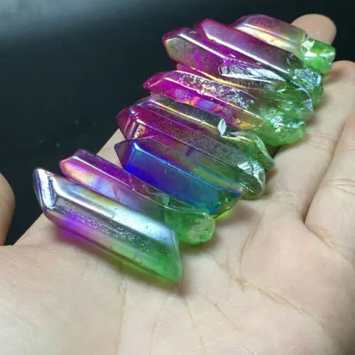 100g цвет Редкие радужные FLAME AURA кварцевый кристалл point образец жезла | Дом и сад