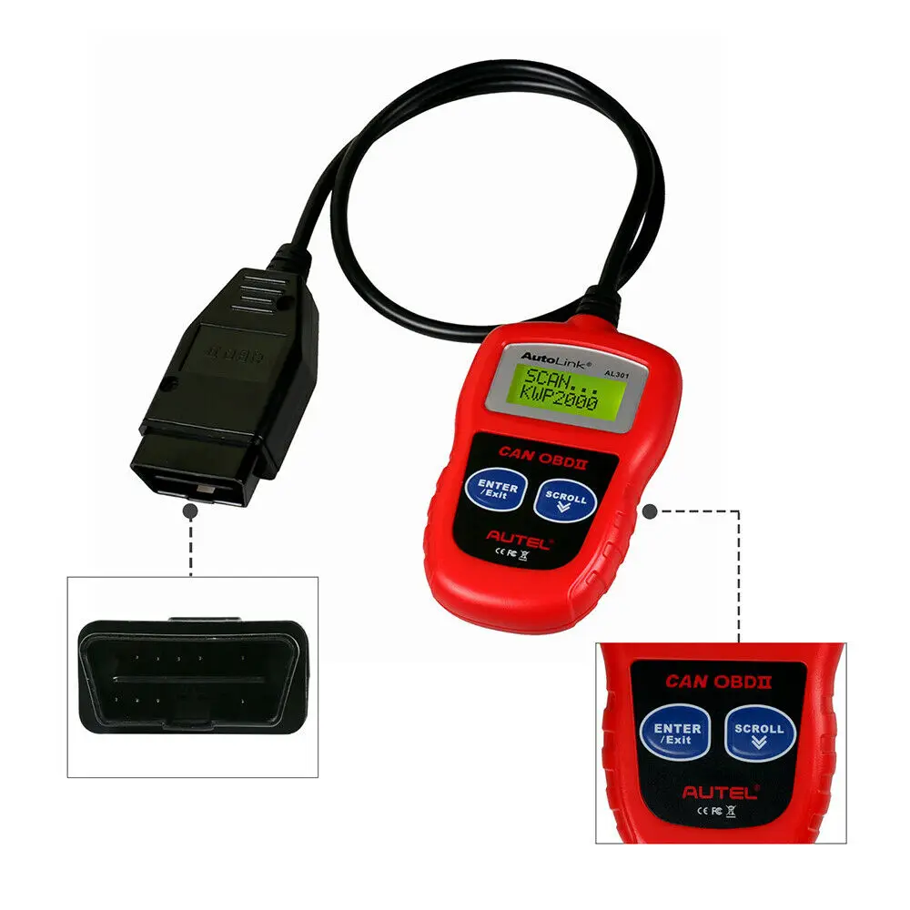 Сканер Autel Autolink AL301 Obd2 диагностический инструмент автомобильный прибор чем elm327