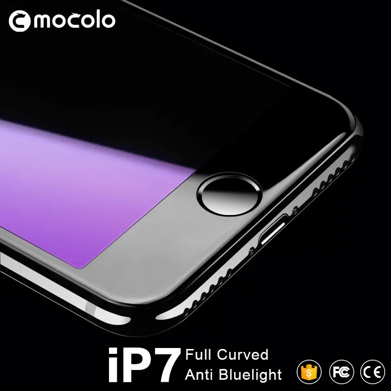 Mocolo 3D Анти синий протектор экрана для iphone 7 Plus 0 26 мм Полное покрытие 9 H закаленное