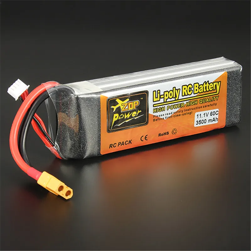 Горячая Распродажа перезаряжаемый Lipo аккумулятор ZOP Power 11 1 В 3500 мАч 3S 60C XT60 Plug