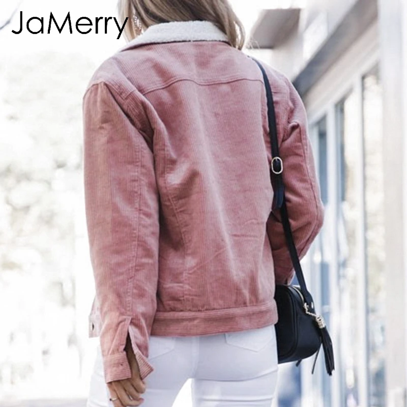 JaMerry модная Зимняя шерстяная Женская куртка пальто ягненка повседневные