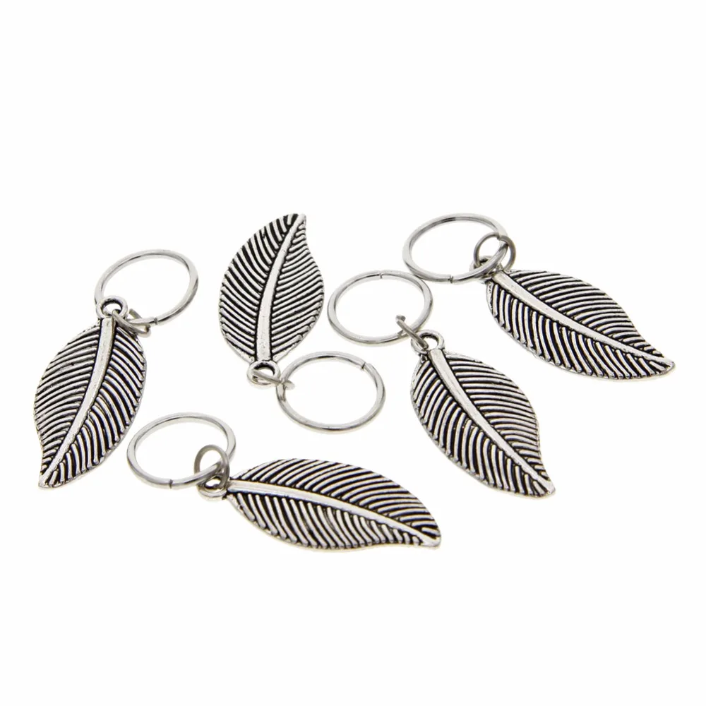 Посеребренные кольца подвески для волос 35 шт.|shell hair accessories|leaf accessorysilver leaf accessory |