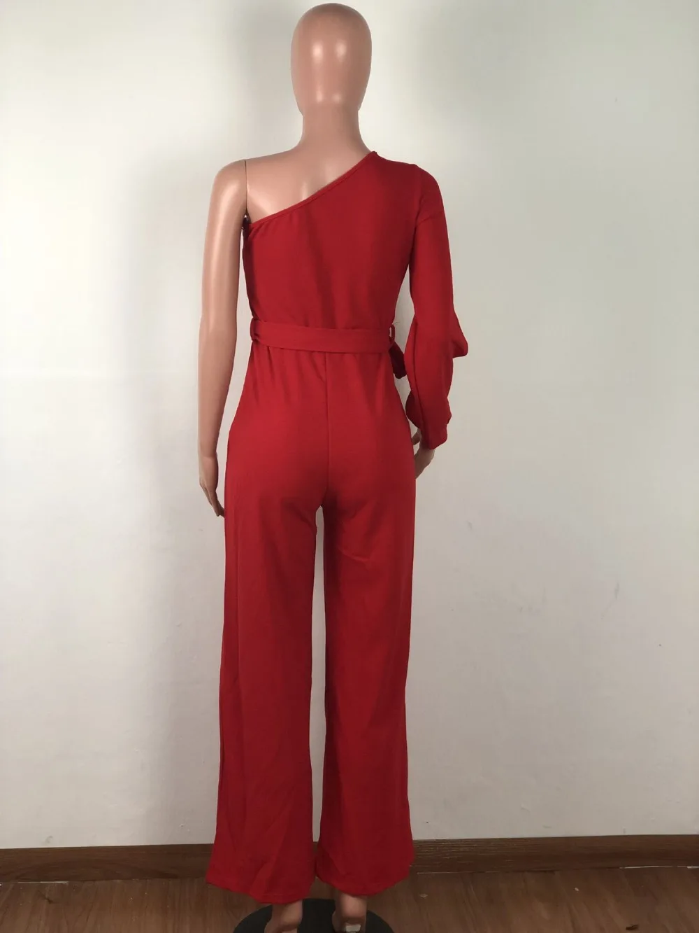 

New Fashion Sexy Off One Shoulder Hollow Out Bodycon Women Jumpsuit