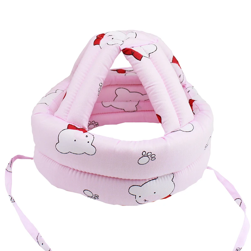 pink bear Брендовый защитный шлем безопасности для малышей Маленькие девочки и мальчики, прогулочная тиара, защита головы, мягкий детский головной убор для маленьких мальчиков и девочек - Color: pink bear