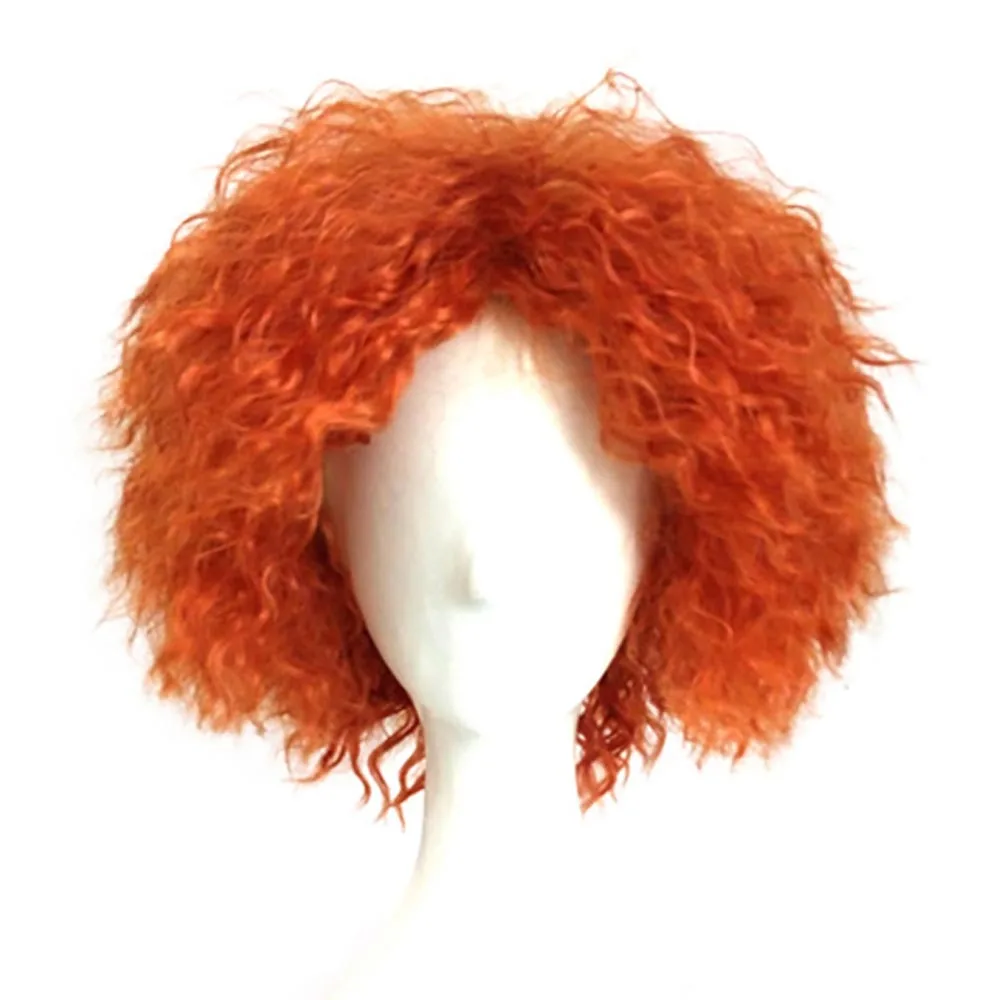 Взрослый Mad Hatter косплей короткие оранжевые кудрявые волосы Алиса в стране чудес нарядное платье костюм Хэллоуин карнавальные вечерние аксессуары - Цвет: Orange