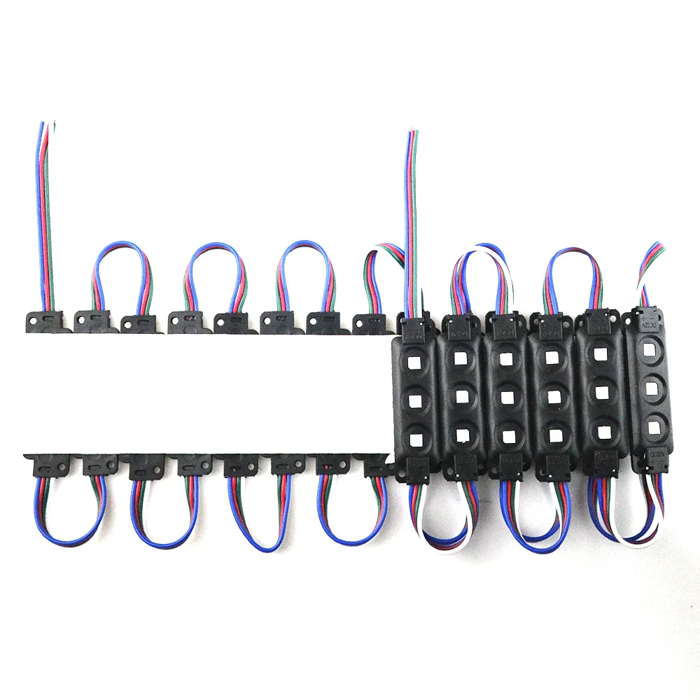 20 шт./лот светодиодный модуль 12 В LED 5050 SMD 3 светодиода водонепроницаемый RGB
