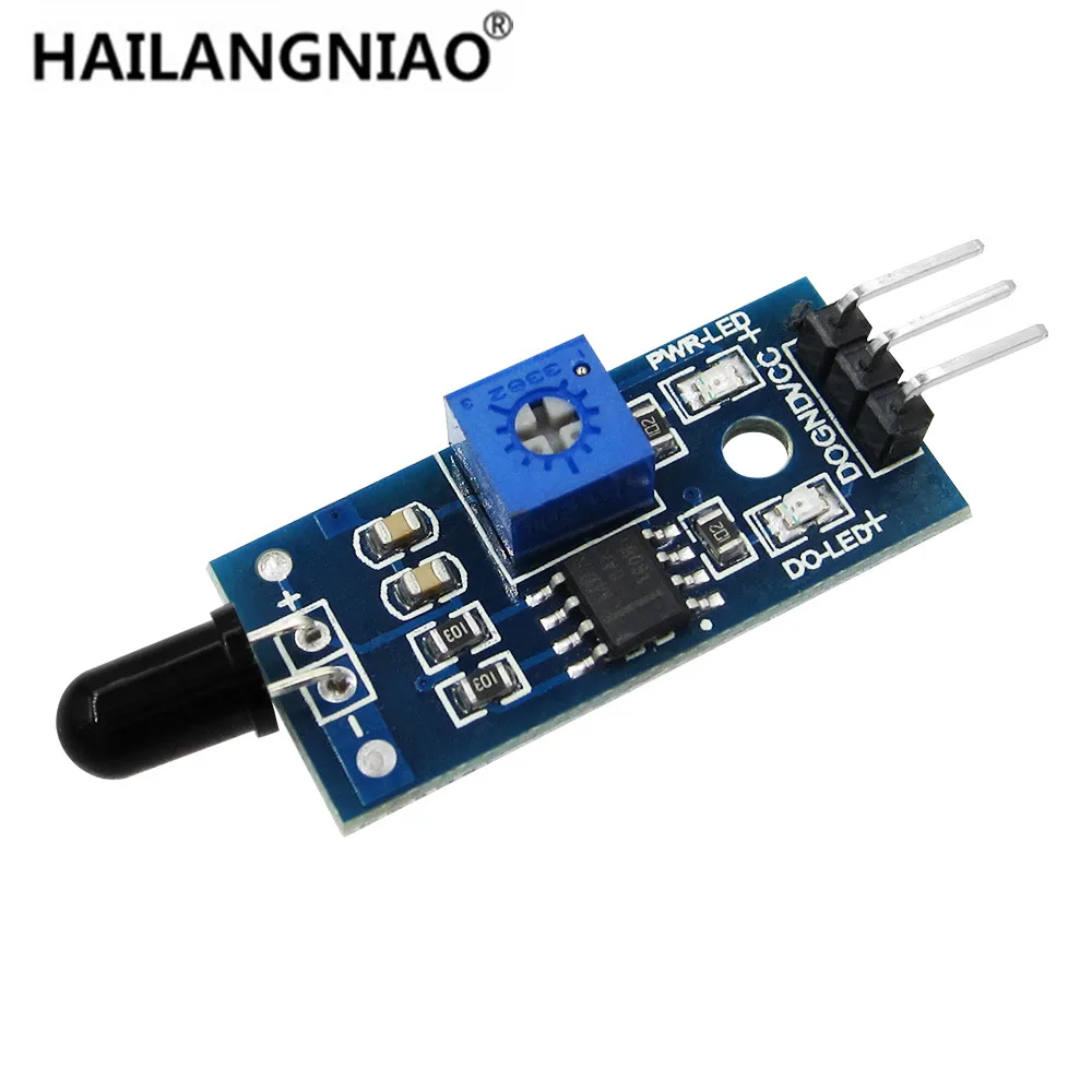 

100PCS/Lot IR Flame Sensor Module Detector Smartsense For Temperature Detecting Suitable 3PIN