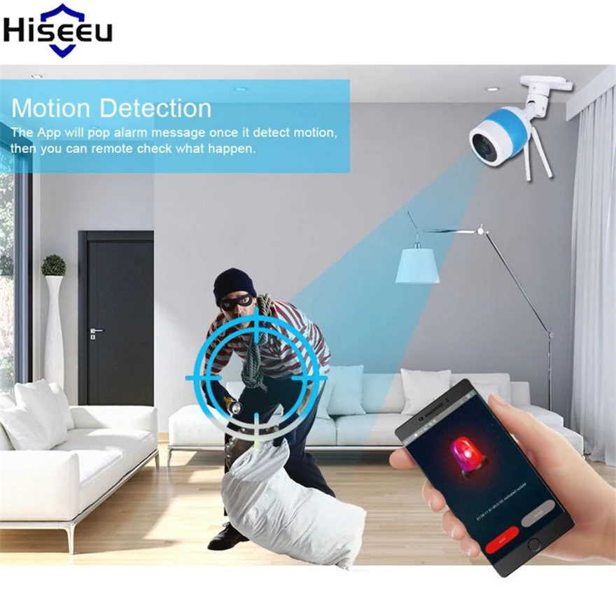Hiseeu Ip Камера Беспроводной Открытый безопасности 720 P Ночное видение P2P мини