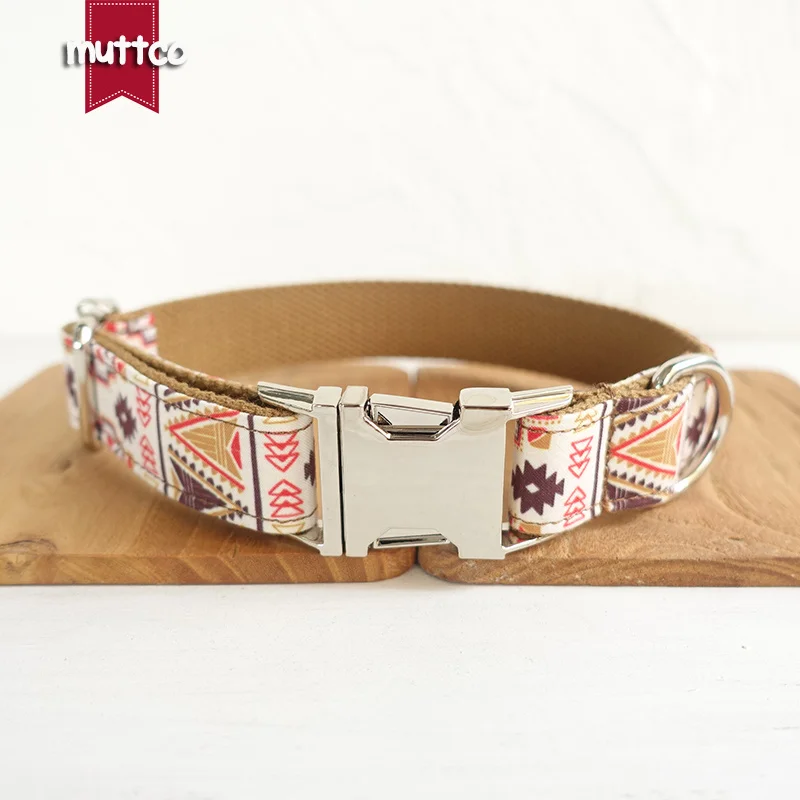 MUTTCO мягкий галстук само дизайн timeproof ошейник для собак народный коричневый