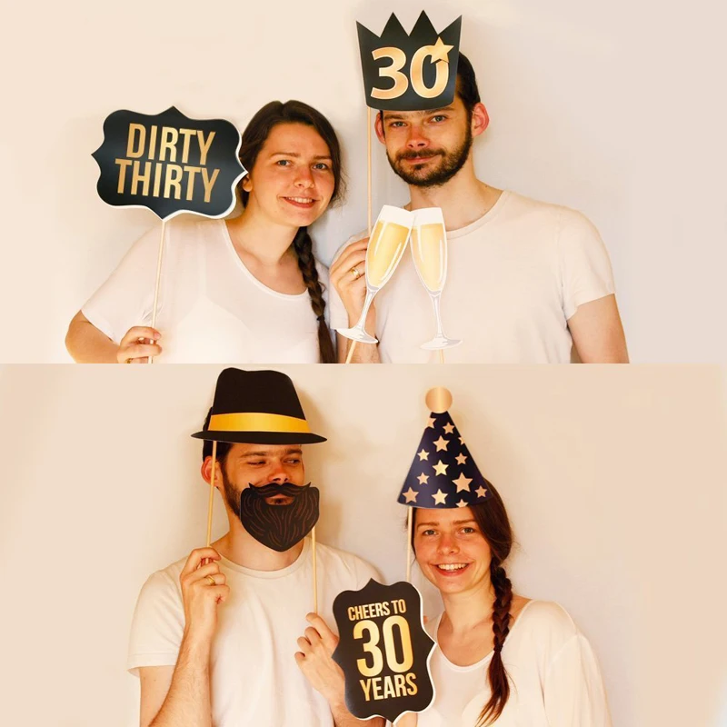 36 шт. реквизит для фотостудки украшения дня рождения 30th 40th 50th маска фотобудка