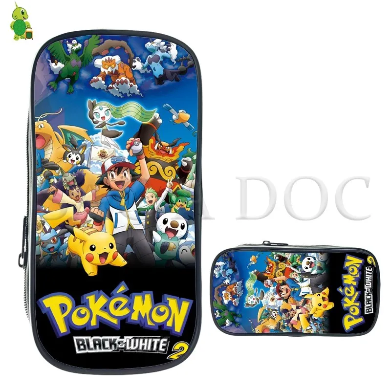 Косметический Чехол Pokemon Pikachu Eevee, сумки для хранения канцелярских принадлежностей, чехол для макияжа, большой детский пенал, школьные принадлежности, косметичка