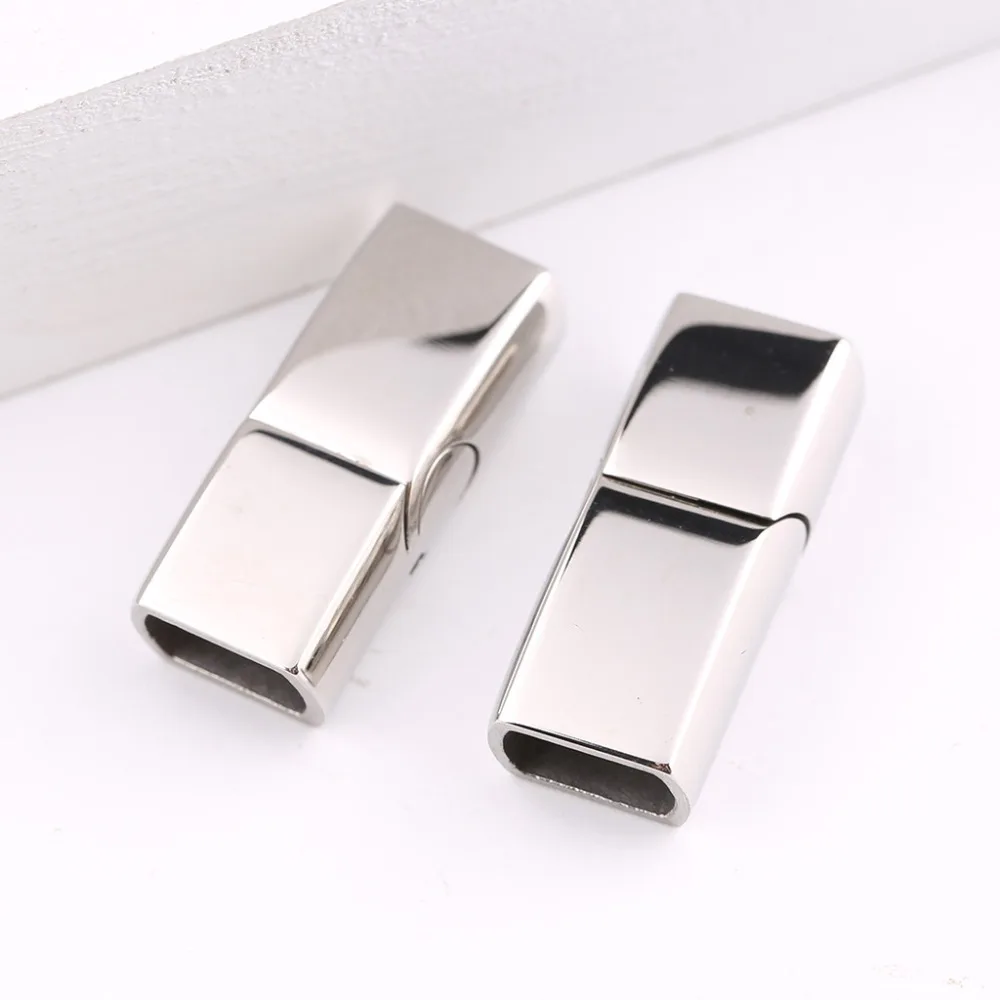 

onwear 5pcs stainless steel magnetic clasps for leather bracelets making diy jewelry making magnet connectors hole 5x8mm