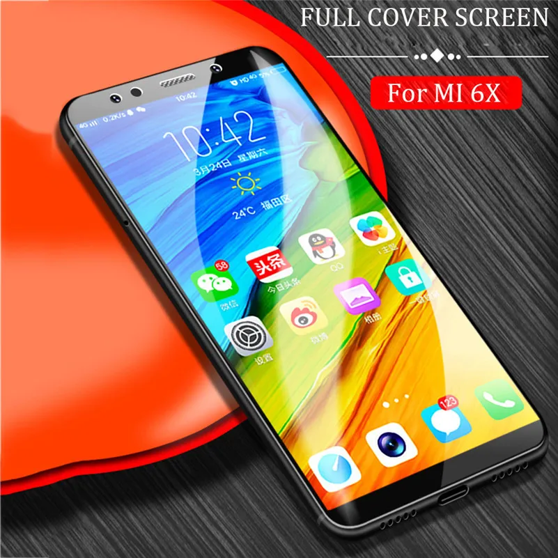 Полное покрытие закаленное стекло для Xiaomi Mi 6X 5X 6 защитная пленка полное защитное