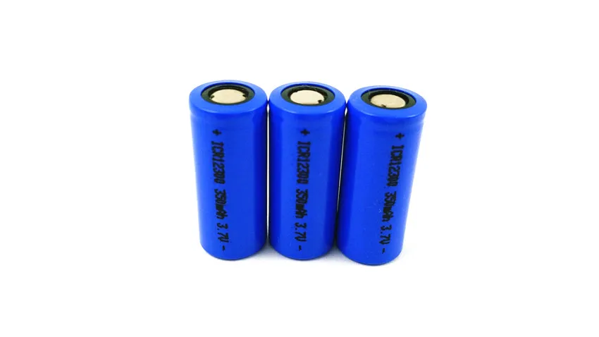 4pcs 3.7v ICR 12300 rechargeable lithium ion battery cell 350MAH for LED flashlight torch and speaker | Электроника