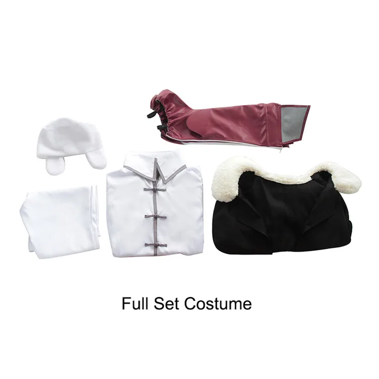 full set costume ROLECOS аниме «бродячие собаки», 3-й сезон, костюм для косплея, костюм Фёдора д, белая униформа с накидкой для мужчин, костюм для косплея - Цвет: full set costume