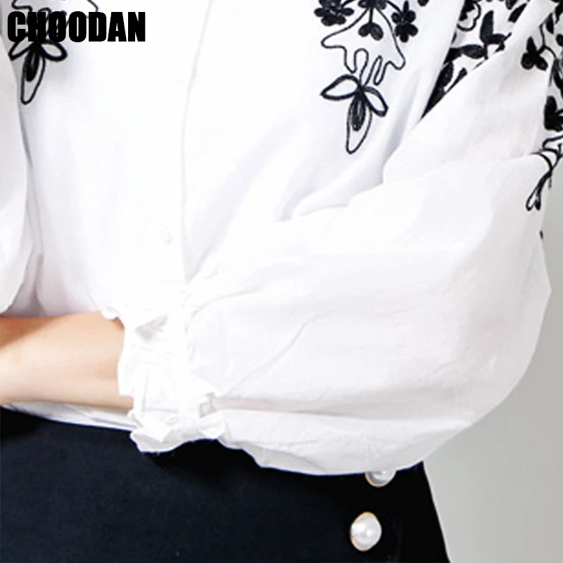 Блузка с вышивкой хлопковые бельевые женские блузки Camisas Femininas корейские топы