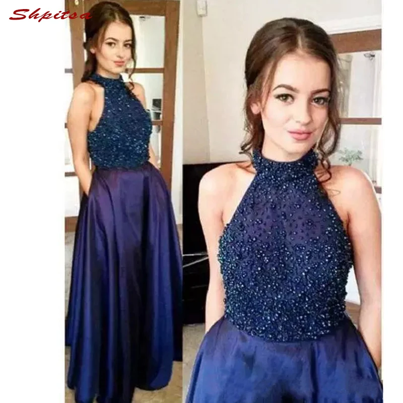 

Royal Blue Mother of the Bride Dresses for Wedding Party Beaded A Line Prom Evening Gowns Groom Godmother Dresses