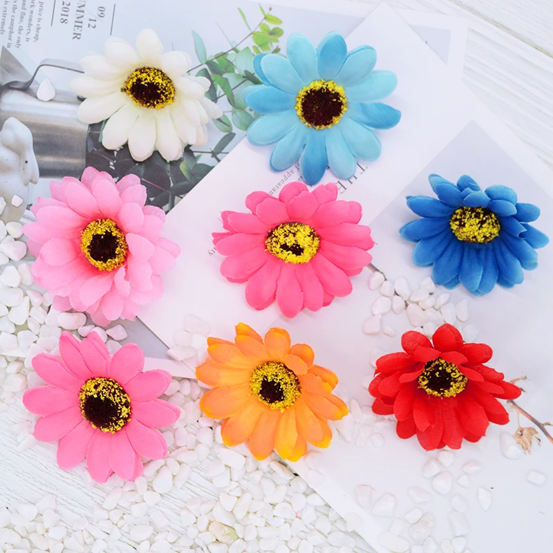 10 шт. 5 см Шелковый Подсолнух для домашнего свадебного украшения аксессуары
