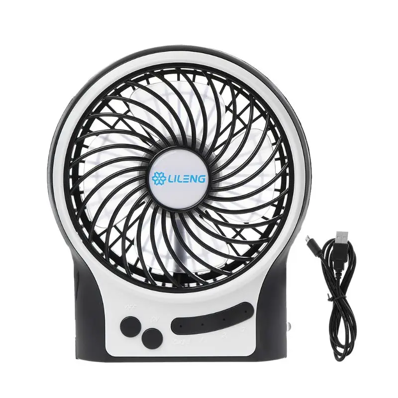 

LILENG Rechargeable Portable Fan, Battery Operated or USB Powered Fan, Handheld Fan with Internal and Side LED Light, Personal C