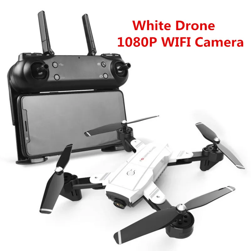 White 1080P camera Профессиональный аэрофотосъемный Дрон с дистанционным управлением модель S6 2,4G 1080P оптический поток Follow Me двойная камера селфи Wi-Fi FPV RC Дрон - Цвет: White 1080P camera