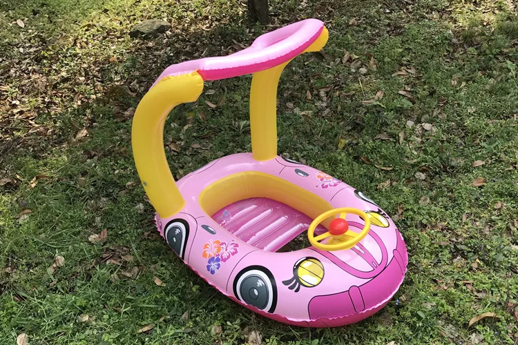 

Toy Inflatable Car Shape Inflatable With Sunshade Floating Boat For Baby Play Water Bath Outdoor Toy Swim Ring Pool Toy 2021