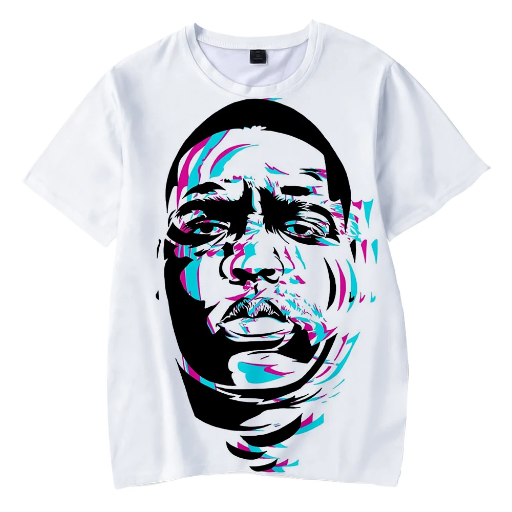 B.I.G BIGGIE/Детские футболки с 3D принтом Harajuku модная летняя футболка Лидер продаж