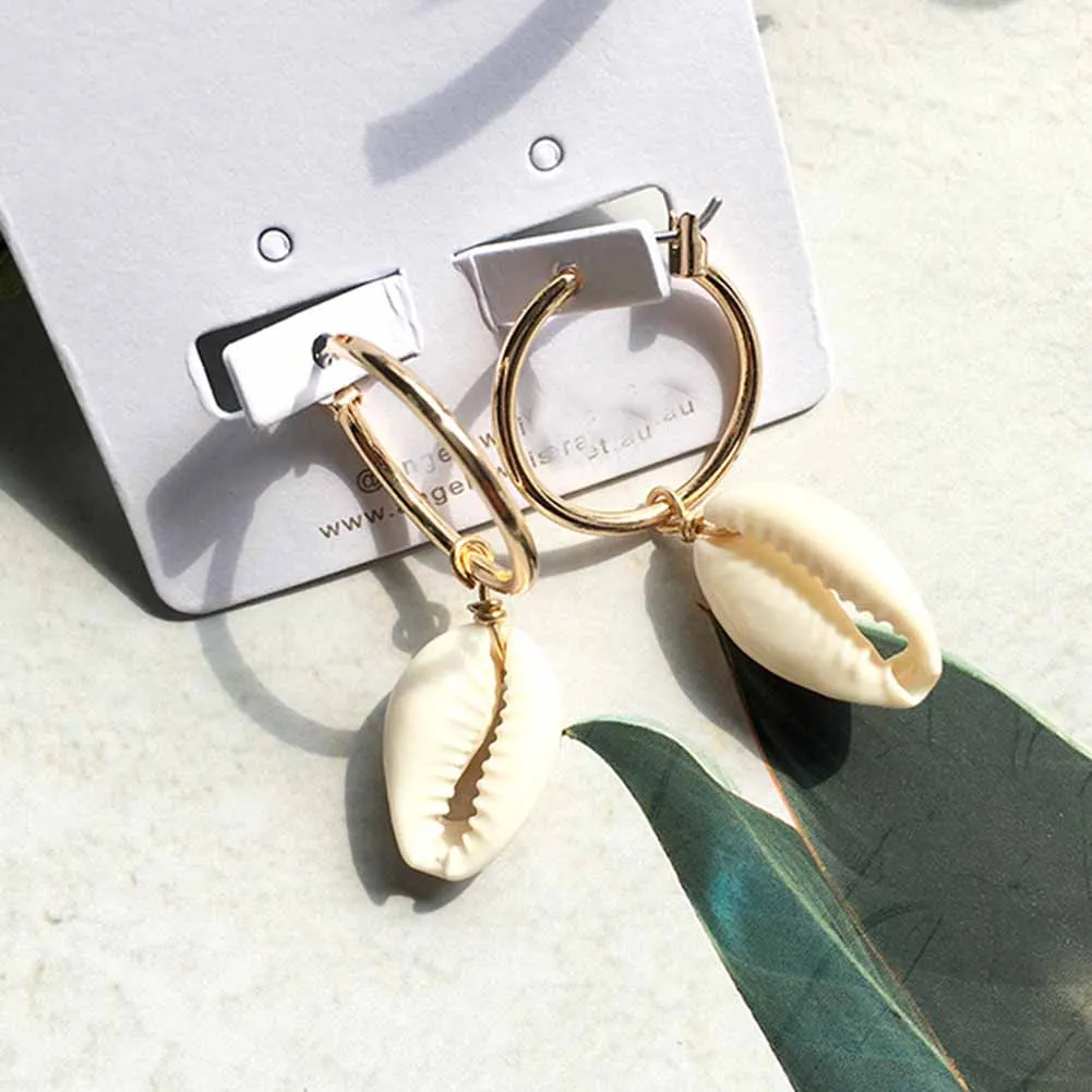 Модные женские туфли Sea Shell Серьги Huggie себе летние пляжные вечерние ювелирные