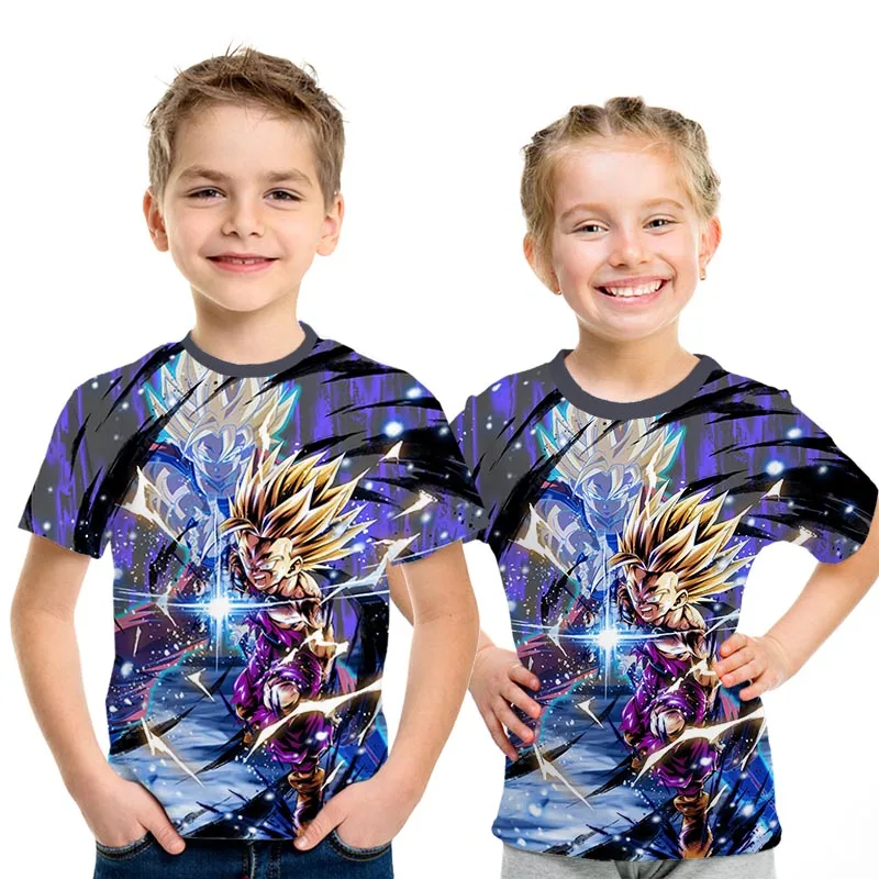 Детская футболка с принтом Dragon Ball Z Ultra Instinct, футболка с 3D принтом «God Son Goku Super Saiyan», мужская летняя забавная футболка с круглым вырезом для родителей и детей - Цвет: NT220