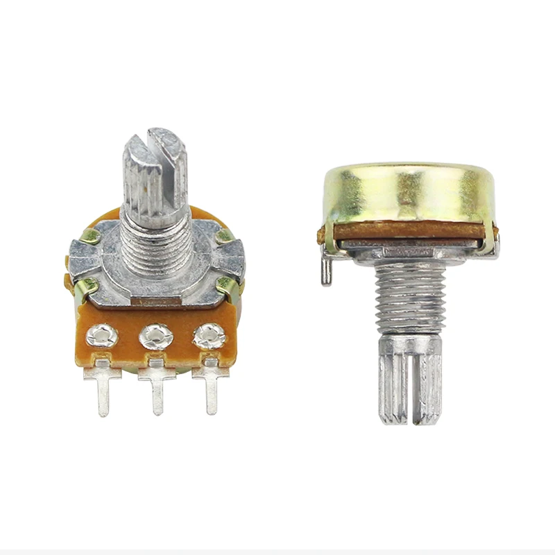 WH148 B1K B10K B100K линейный потенциометр 15 мм вал с гайками и шайбами|potentiometer 15mm|potentiometer
