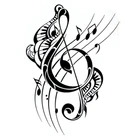 12,9 см * 18 см, модная музыкальная музыка, силуэт музыкальной ноты, виниловая лампочка