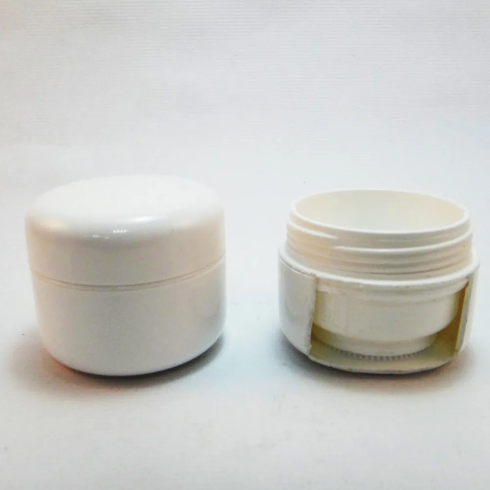 

3pcs Made in Taiwan 30ml Cosmetic White Plastic Double Wall Wide Mouth Cream Jar Packaging
