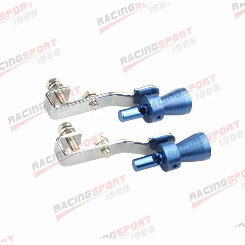 2PCS Universal Turbo Sound Exhaust Whistle/Fake Blow Off BOV Simulator Blue S A |