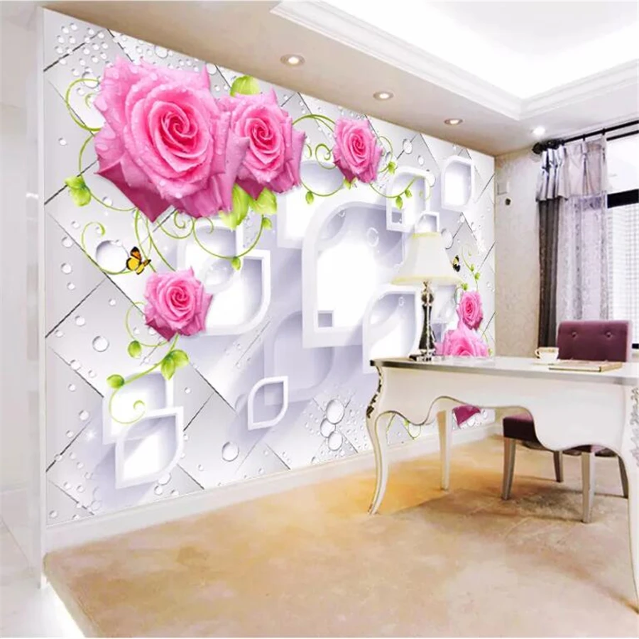 Настенные 3d обои beibehang на заказ фотообои с рисунком Роуз виноград Алмазный фон