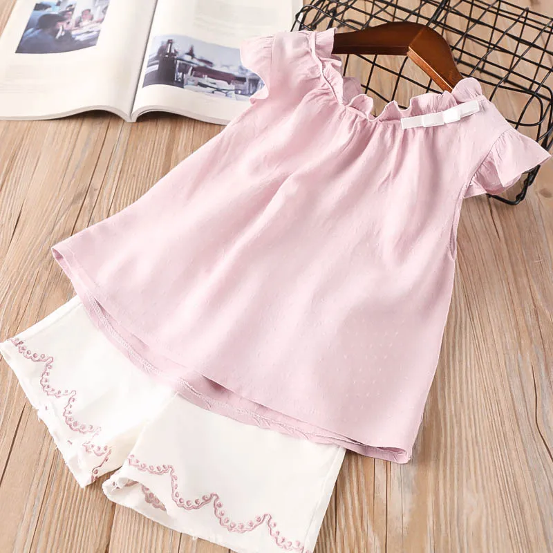 ACE любовь Новое поступление 2 шт. 2019 комплект одежды рубашка для девочек + шорты с