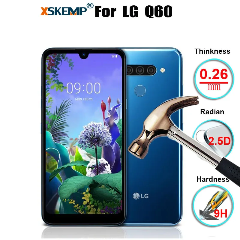 XSKEMP взрывозащищенное Закаленное стекло для LG Q60 Защита от царапин из настоящего