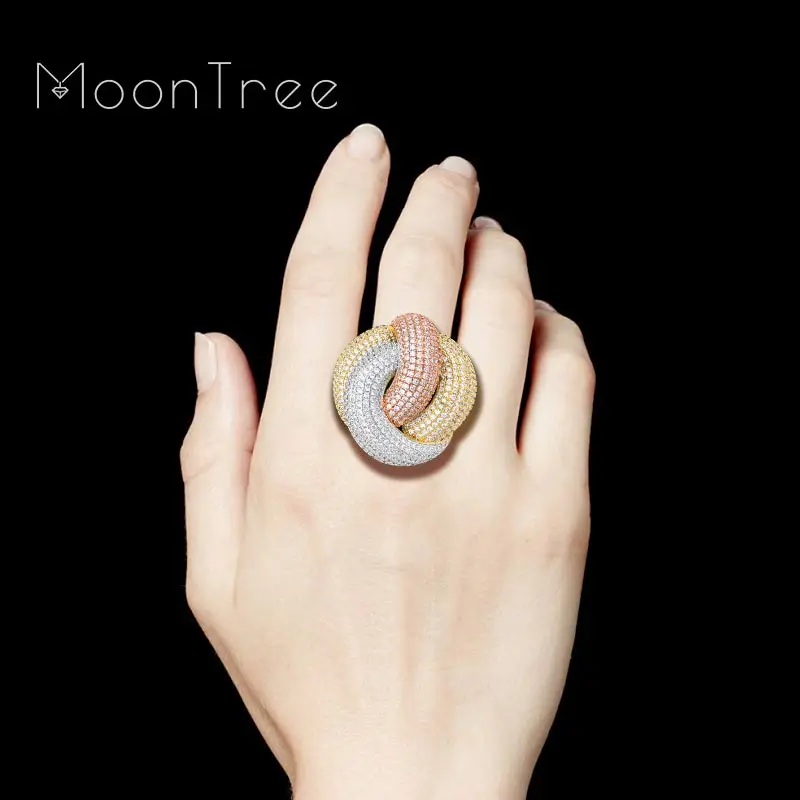 Роскошное кольцо MoonTree с цветком в форме листа лотоса фианитами | Отзывы и видеообзор