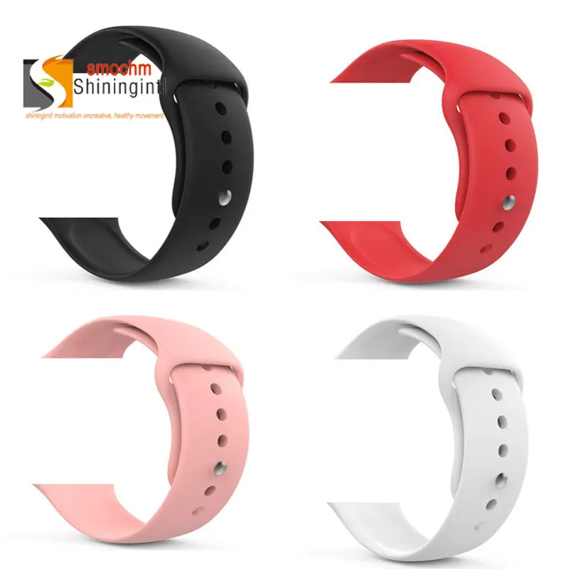 

Smochm Colorful Soft Silicon Band Strap For Smart Watch Apple Watch iWatch Strap 44mm/42mm/40mm/38mm Series 4/3/2/1 IWO 5 6