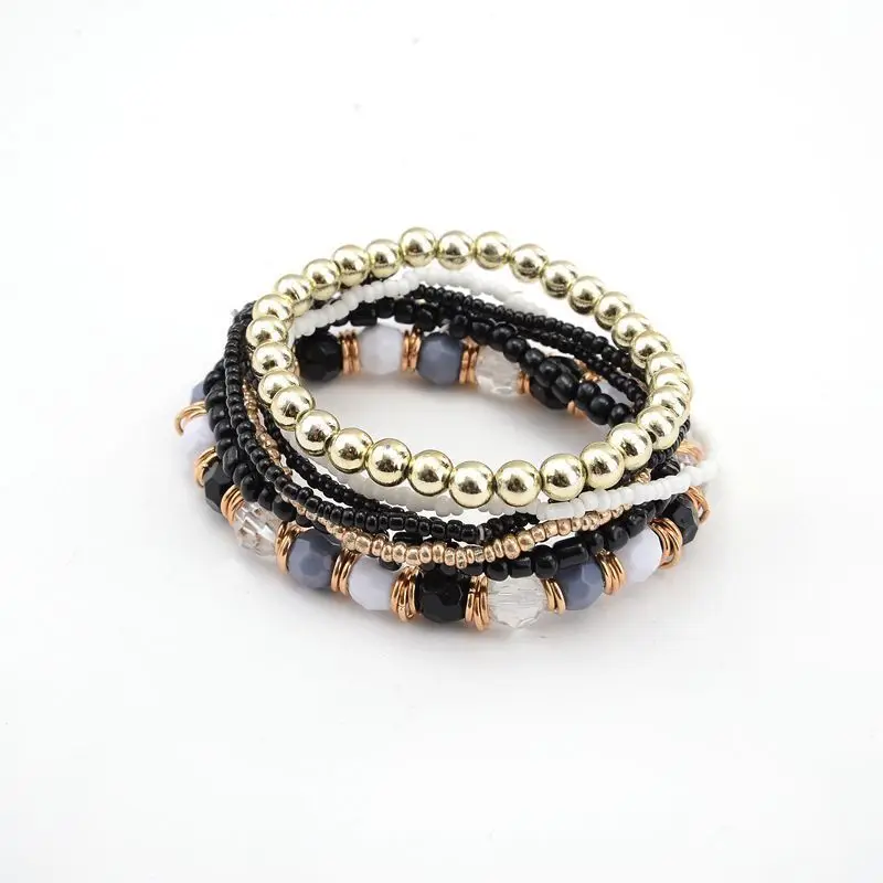 DoreenBeads акриловые богемные стильные Многослойные эластичные браслеты из бисера