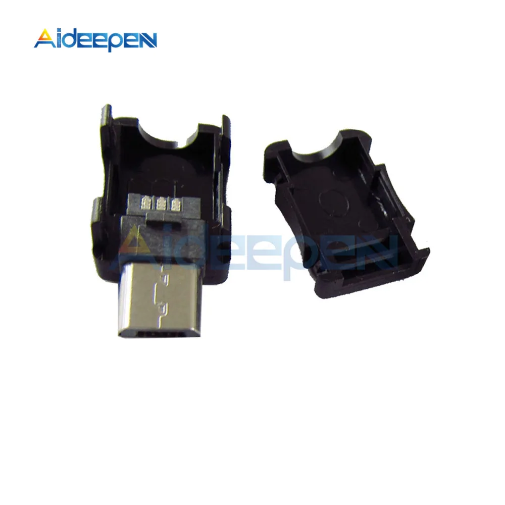 10 шт./лот 5-контактный разъем микро-Usb с пластиковым корпусом и штекером для