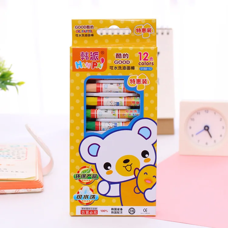 36 шт./компл. Kawaii моющиеся карандаши для восковой мелок дети Рисование Живопись Масляные карандаши школьные офисные канцелярские принадлежности подарок на день рождения