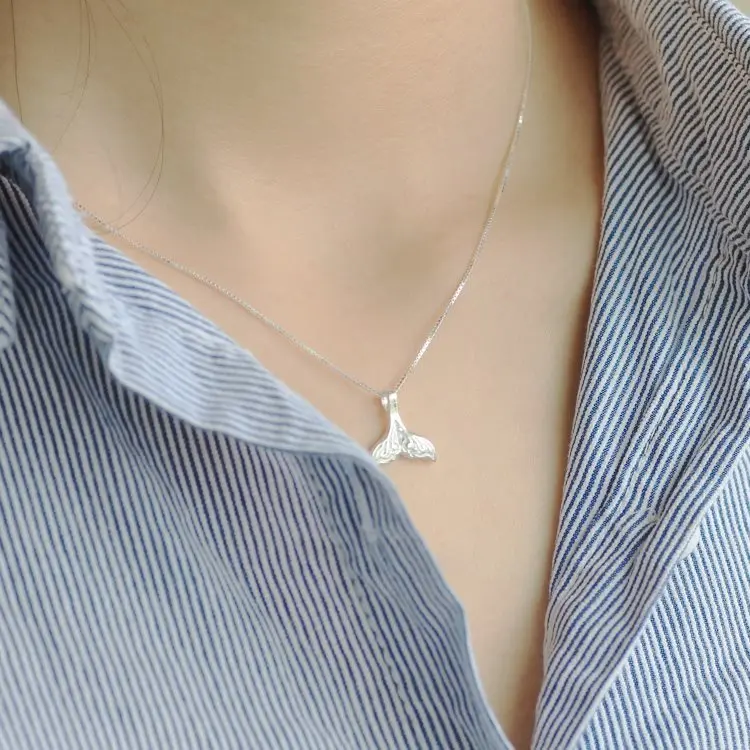 Boho Vintage Silver Color Mermaid Tail Necklaces For Women Long Choker Girl Gift Collar Mujer Collares | Украшения и аксессуары
