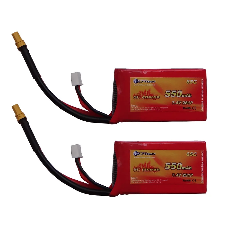 Flytown 550 mAh 65C 2 S 7 4 V 3 11 1 Lipo батарея с вилкой XT30 для RC FPV гоночный Дрон Квадрокоптер
