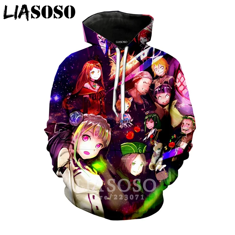 LIASOSO новинка зимы 2019 Мужская и Женская толстовка с 3D принтом аниме Re Zero длинным