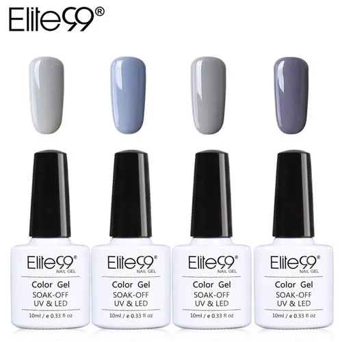 N-NNH-10ML-C008 Elite99 10 мл гель для ногтей серый цвет УФ светодиодный Гель-лак для ногтей долговечный растворимый лак 4 шт./лот Гель-лак - Цвет: N-NNH-10ML-C008