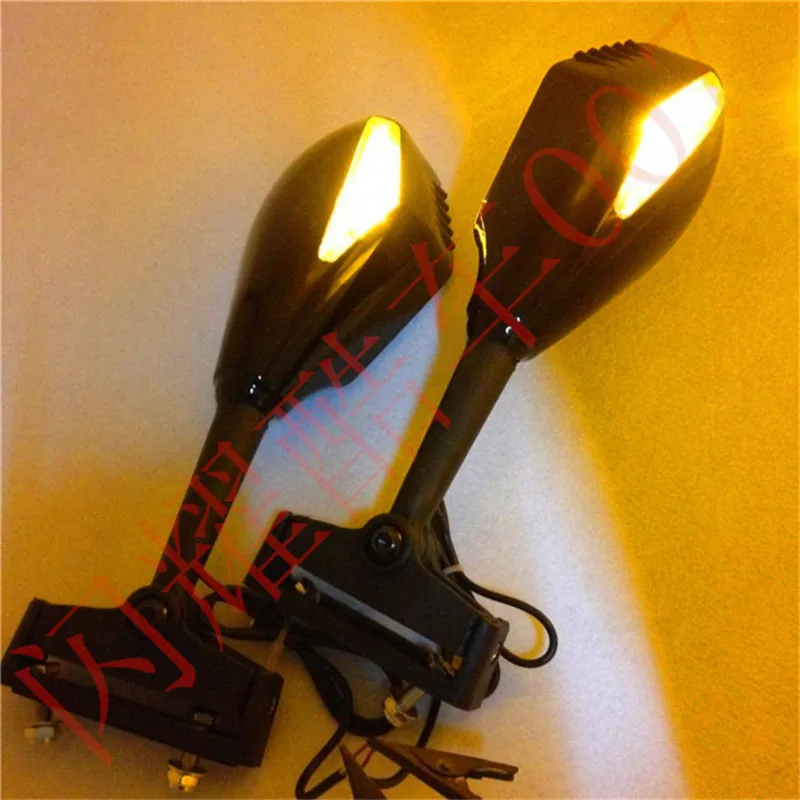 

8mm 10mm scooter rearview mirrors LED turn signal light side mirror universal motorcycle mirror for yamaha harley kawasaki honda